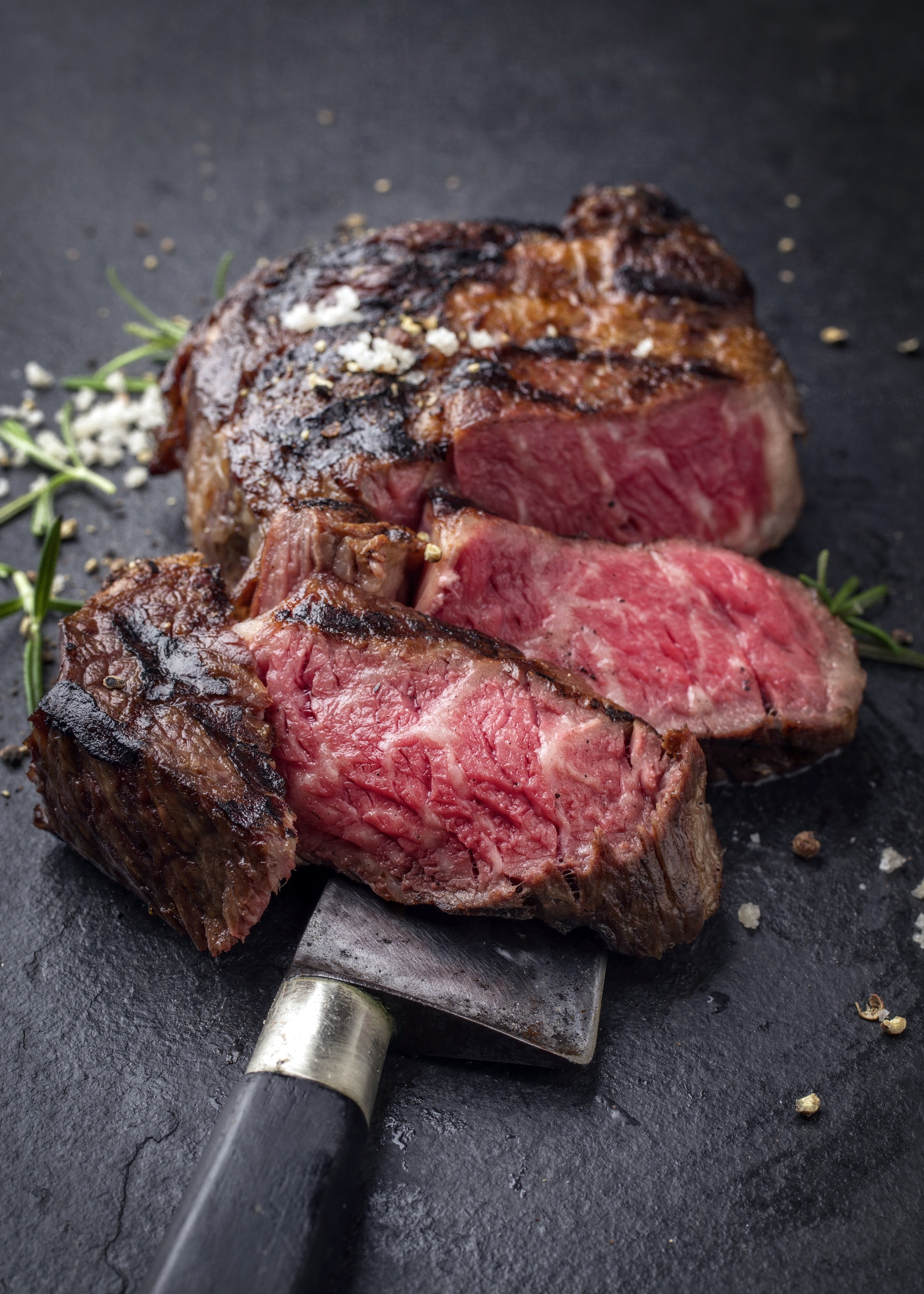 American Wagyu Ribeye cooked sliced