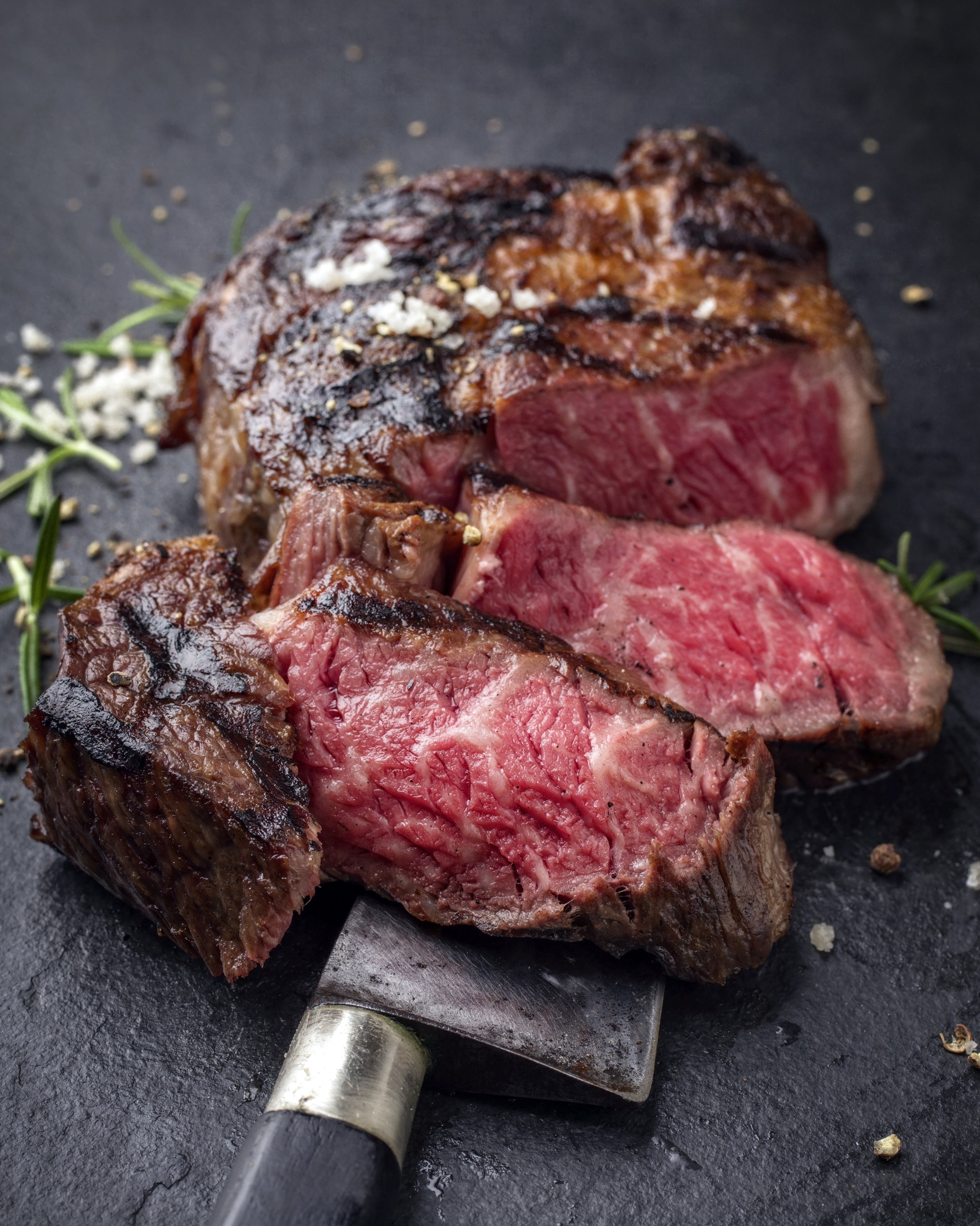 American Wagyu Ribeye cooked sliced